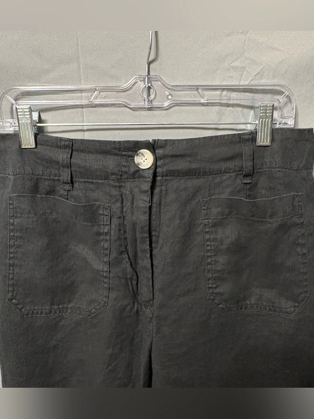 Quince Black 100% European Linen Wide Leg Trousers